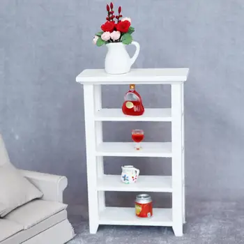 

1/12 Dollhouse Mini Furniture Ornament Floor Shelf Storage Rack Model DIY Toy Kids Educational Toys for Children Gifts