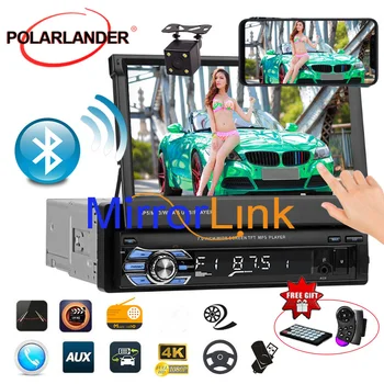 

Retractable 1 DIN 7 inch Car radio Stereo MP4 MP5 Player Touch Screen Bluetooth Reverse Priority FM TF USB Video Mirror Link