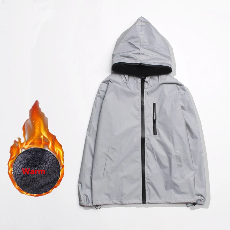 5XL 4XL Men's 3M Full Reflective Jacket Light Hoodies Women Jackets Hip Hop Waterproof Windbreaker Hooded Streetwear Coats Man