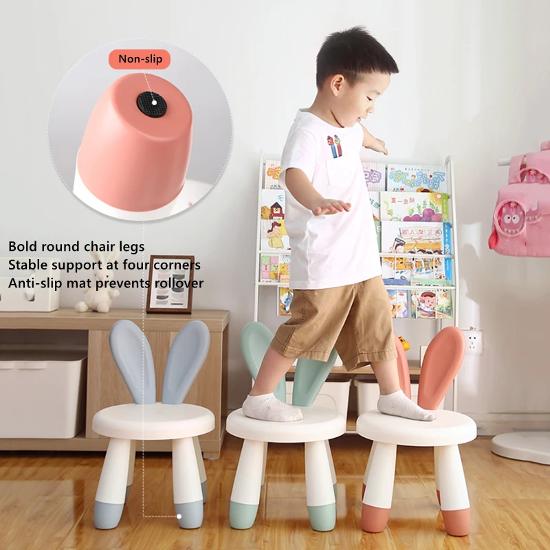 Cute Flower Backrest Children Chair Plastic Foot Stool for Kids Thickened  Non-slip Footstool Furniture for Living Room Bathroom - AliExpress