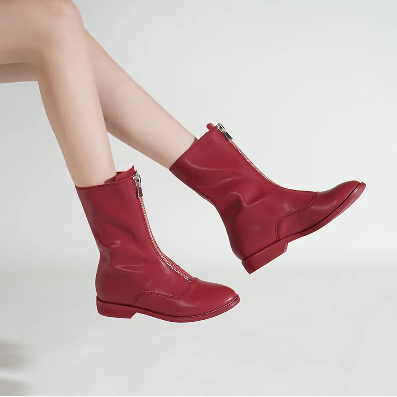 

2019 New Style Autumn And Winter Guidi Boots INS Front Zipper Retro British Style Martin Boots Women's CHIC Locomotive Short Boo