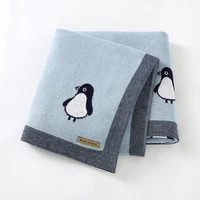 Couverture en coton à carreaux pour nouveau-né, couvre-lit en tricot pour tout-petit, garçon, fille, poussette, rond, infantile, couette douce, mignon 1
