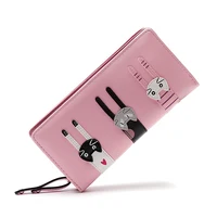 Funny Kitten Design Women Long Wallet PU Leather Cute Cartoon Cats Girls Zipper Purse Ladies ID Bank Card Holder Clutch Bag 1
