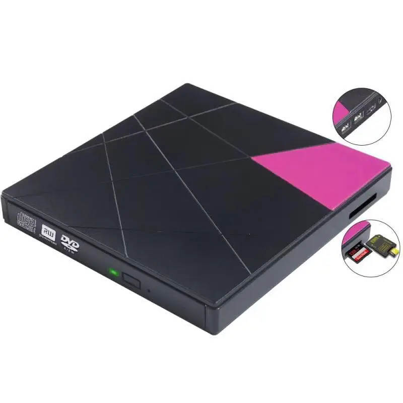 

Puzzle Style External Disk Optical Drive USB 3.0 SD TF Card Reader CD DVD Disc-Caring Writer Player Burner For Laptop Desktop PC