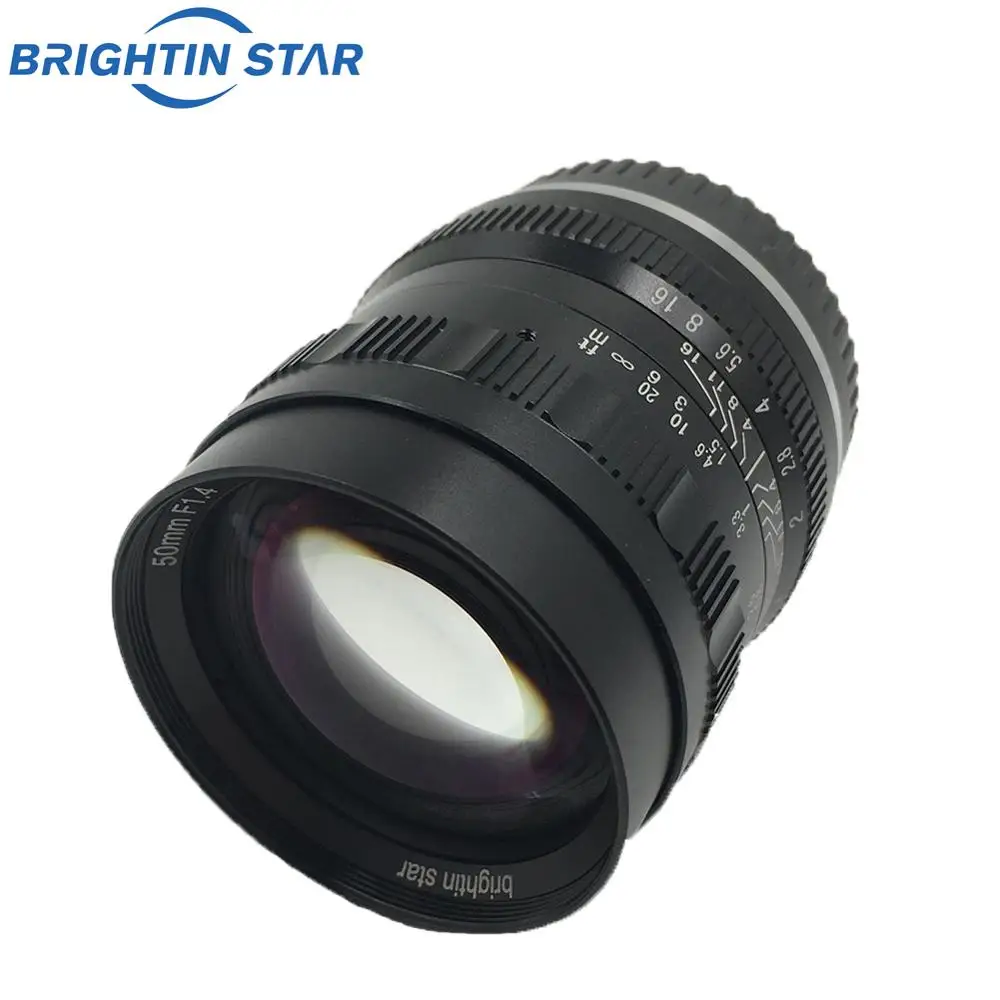 Brightin star 50 мм F1.4 с большой апертурой, с ручным фокусом, с фиксированным объективом, с беззеркальным объективом для камеры Fuji FX-mount APS-C