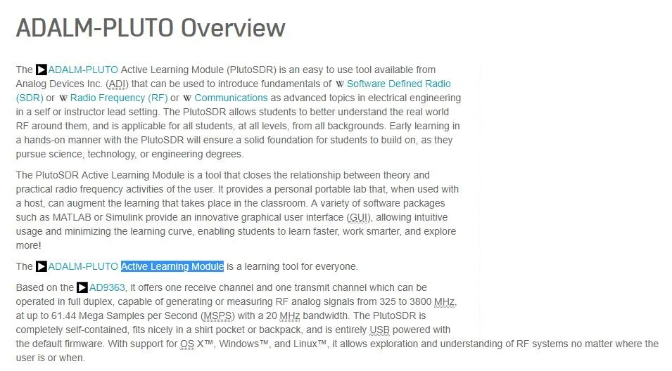 ADALM-PLUTO INFO