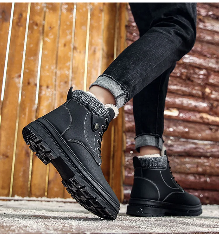 Winter Boots For Men Ankle Boots Casual Shoes Men Male Winter Shoes New Snow Boots Keep Warm With Fur Sneakers Men Footwear