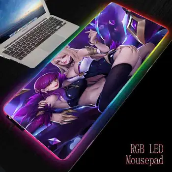 

ZSUXTC Two Sexy Beauties Anime Mouse Pad RGB Mouse Pad LED Gaming Mouse Pad USB Lighting Backlit Rainbow Computer Keyboard Desks