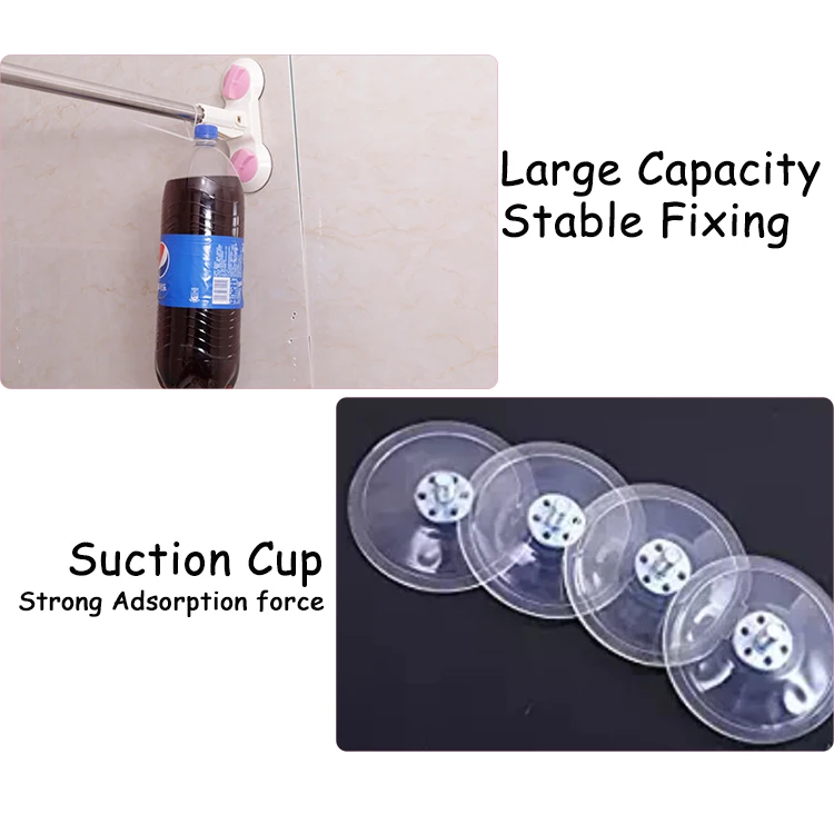 Curved Corner Shower Curtain Rod Suction Cups Bathroom Arched Bath Rail