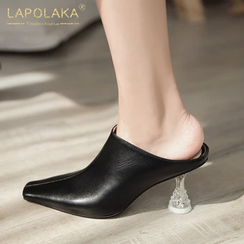 

Lapolaka 2020 Fashion Hot Strange Style Summer Pumps Mules Woman Shoes Cow Leather Slip-On High Heels Concise Shoes Women Pumps