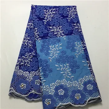 

Royal blue african lace fabric 2020 high quality lace french mesh fabric beaded stones nigerian swiss lace fabrics for dress