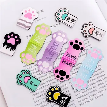 

4pcs /Set Cat Paw Magnetic Bookmarks Creative Book Labels Paper Page Clips Kawaii Stationery School Supplies Office Accessories