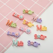 

10pcs Mixed Letter Sun Star Miss Resin Cabochon Flatback Decoration Crafts Embellishments for Scrapbooking Diy Accessories