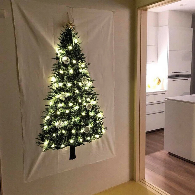 Художественный гобелен с принтом рождественской елки, украшение для комнаты, настенный гобелен, настенный гобелен, брезентовые одеяла для дома, Рождественский Декор