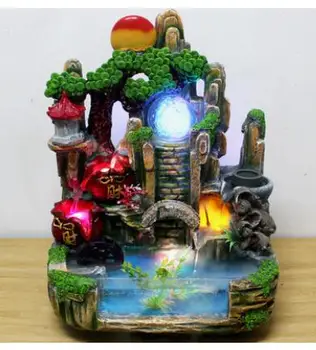 

Fountain Factory Creative New Enhanced Fog Resin Handicraft Home Fishpond Fountain Opening Gift Home Factory Direct Selling Colo