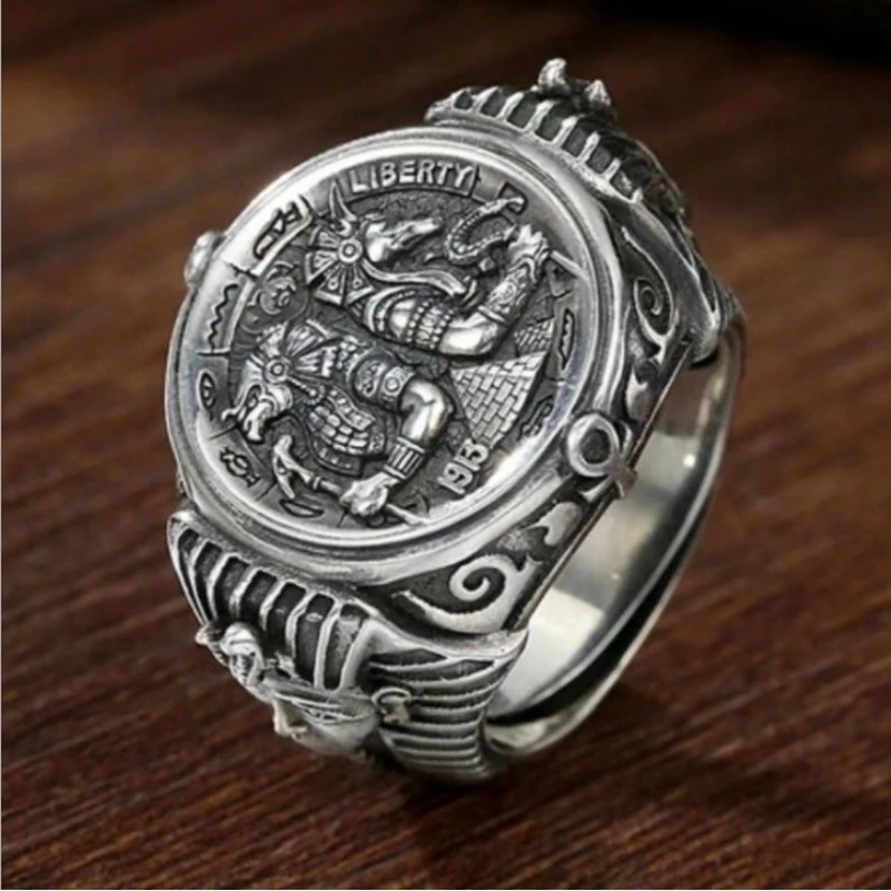 Классический ретро Стиль Древнего Египта с тисненым узором в виде кольцо мужской