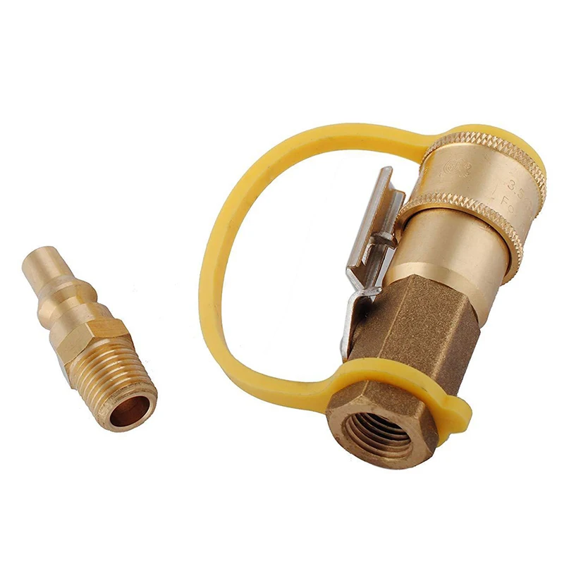 

RV Propane Quick Connect Adapter Set Gas 1/4 Shutoff Valve & Male Replacement