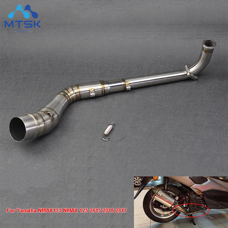 

Motorcycle Exhaust Pipe Scooter Front Exhaust Pipe 304 Stainless Steel 2015 2016 2017 NMAX155 NMAX125 Slip-On