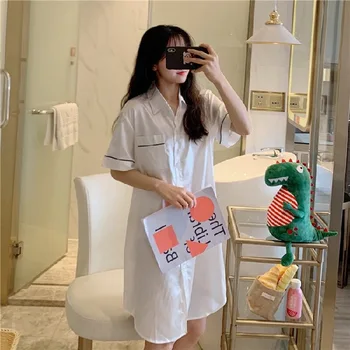 

Nightgown for Women Spring Long Sleeve Nightdress Grils Cute Cartoon Night Gown Female Sleepwear Fashion Night Dress Sleep Wear
