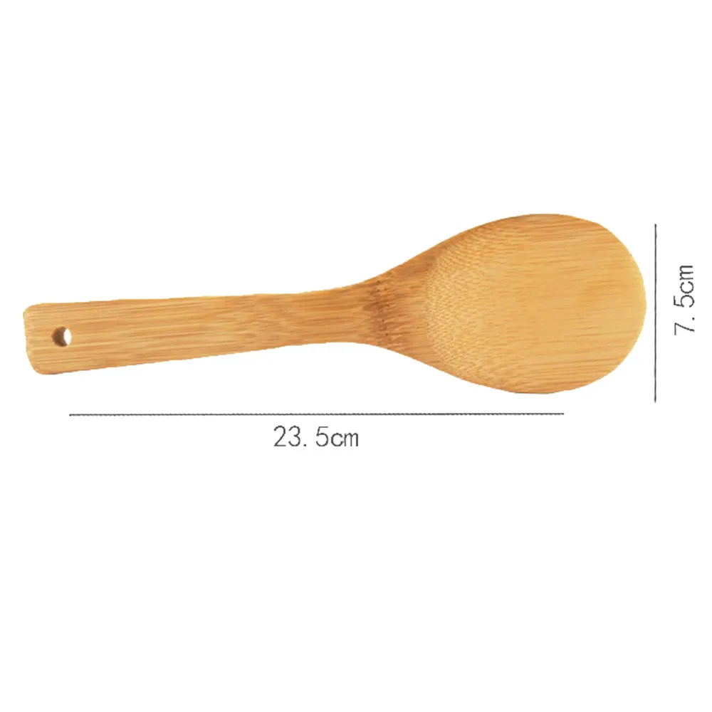 Kitchen New Pure Natural Bamboo Rice Spoon Spatula Wooden Utensils Cooking Spoon Tools For Home Kitchen Meal Beige Tools#45