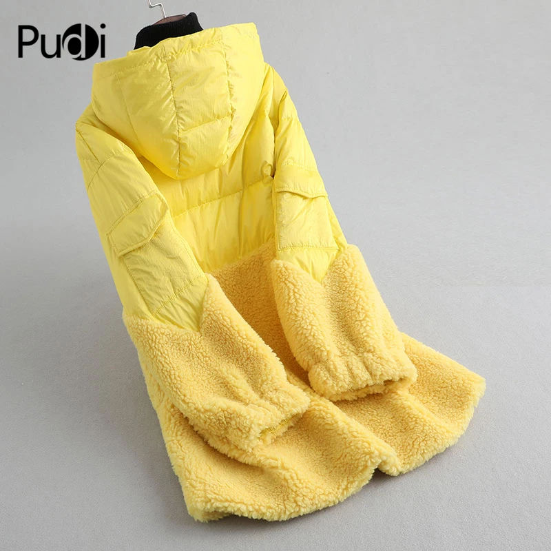 PUDI, Женское зимнее пальто из шерсти, стрижка из полиэстера, короткое пальто, теплая куртка, меховое пальто для девушек, Женская куртка, пальто A19754