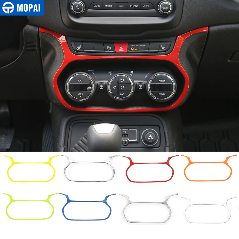 MOPAI Car Interior Air Conditioning Switch Decoration Frame Cover Stickers Accessories for Jeep Renegade 2015-2017 Styling |