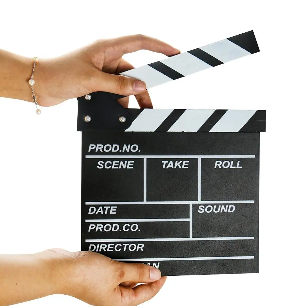 Director Movie Video Slate Clapboard Film Cut Prop Black White Clap Stick Clapper Board Scene Clapperboard Shooting Art Master movie clapboard