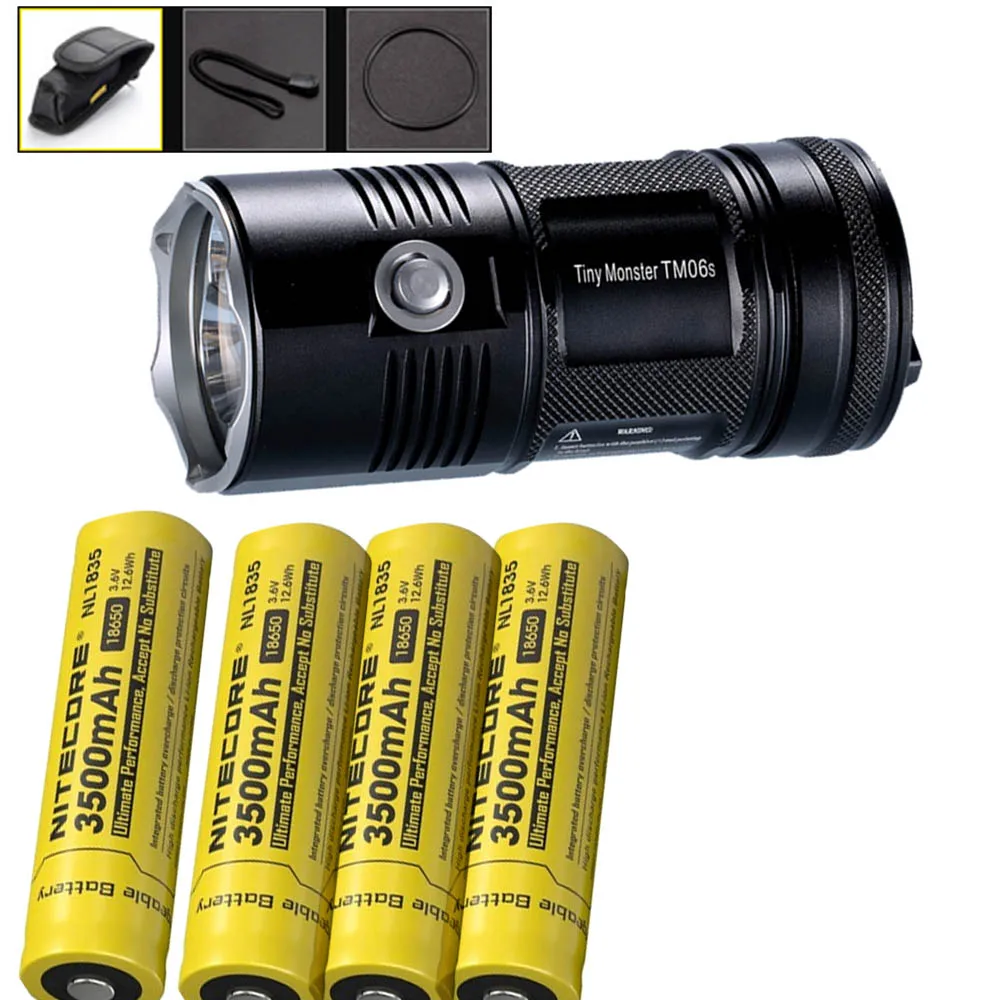 TM06S 4XNL1835 NITECORE TM06S ручной прожектор 4 × CREE XM-L2 U3 светодиоды Макс 4000 люмен фонарик луч бросок 359 м уличный фонарь для sear - Испускаемый цвет: TM06S 4XNL1835