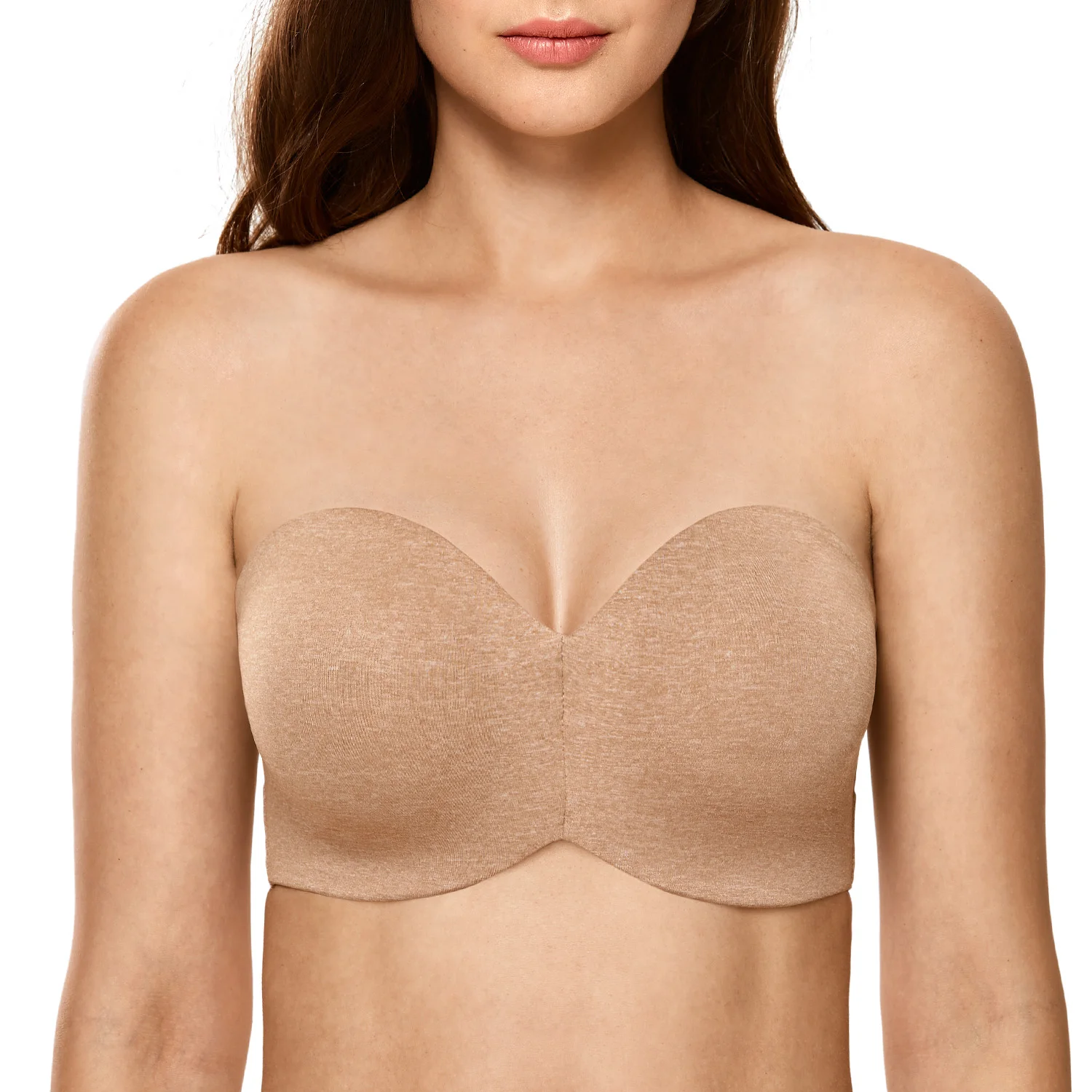 

Women's Non-padded Underwire Minimizer Support Multiway Strapless Bra
