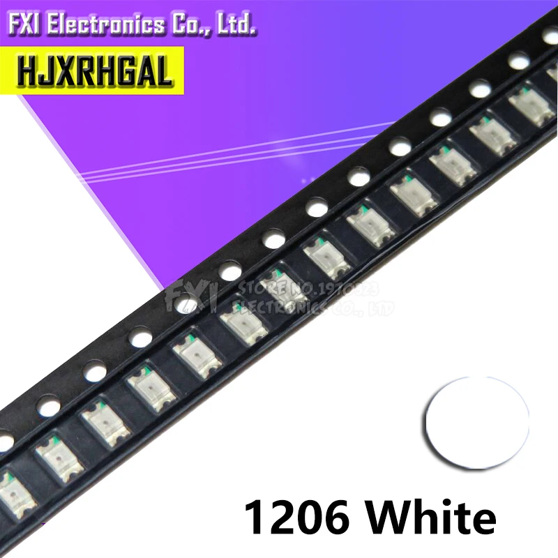 100 шт белый 1206 SMD светодиодный диоды для подавления переходных скачков напряжения