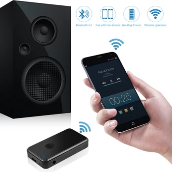

3.5mm V4.2 AUX Audio MP3 Music Bluetooth Receiver Car Kit One Drag Two Bluetooth Receiver Speaker Transmitter Audio Receiver