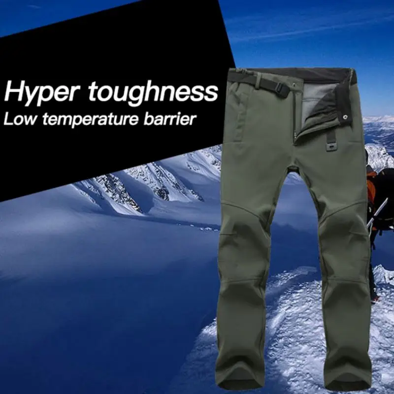 Мужские и женские ветрозащитные лыжные штаны зимний теплый флис для походов софтшелл шланг для альпинизма кемпинга лыжные брюки