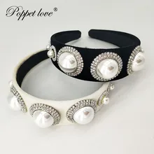 Роскошная жемчужная Цветочная Золотая свадебная диадема повязки на голову шпилька для невесты для женщин выпускные фланелевые головные украшения для волос