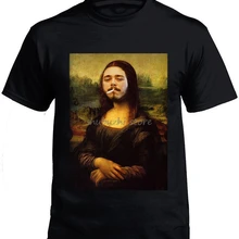 Ограниченное предложение! Новинка, Черная Мужская футболка POST MALONE-MONA LISA, летняя повседневная мужская футболка, хорошее качество, sbz1133