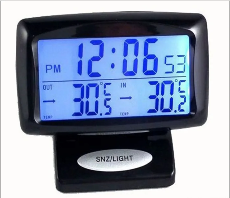 

Car inside And outside Two-Temperature Car Electronic Clock Car Mounted Thermometer Night Light