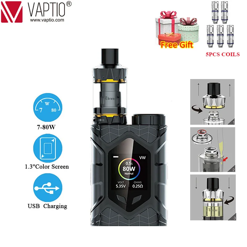 【Подарок 5 шт. coils】 оригинальный Vaptio стены гусеничный комплект с тронным танком 2