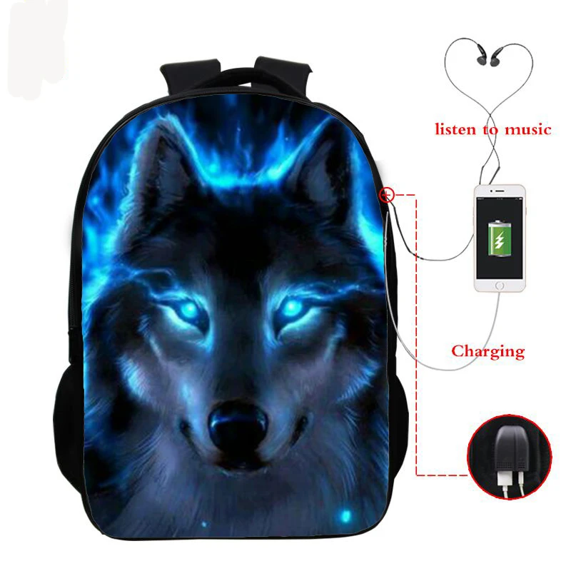 wolf book bag