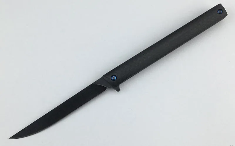LOVOCOO маленькая ручка Флиппер складной нож M390 сталь углеродное волокно Ручка Открытый Отдых Кухня Фрукты Нож EDC инструмент - Цвет: A