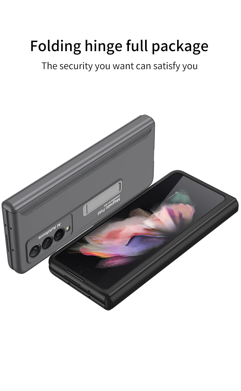 GKK Magnetic Frame Plastic Case For Samsung Galaxy Z Fold 2 3 5G Stand All-included Hard Cover For Samsung Z Fold Flip 3 Case galaxy z flip3 case