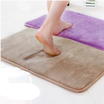 

3pcs/set Coral Velvet Memory Cotton Mat Bathroom Absorbent Soild Color Non-slip Carpet Bath Mats Bathroom Accessories #LR4