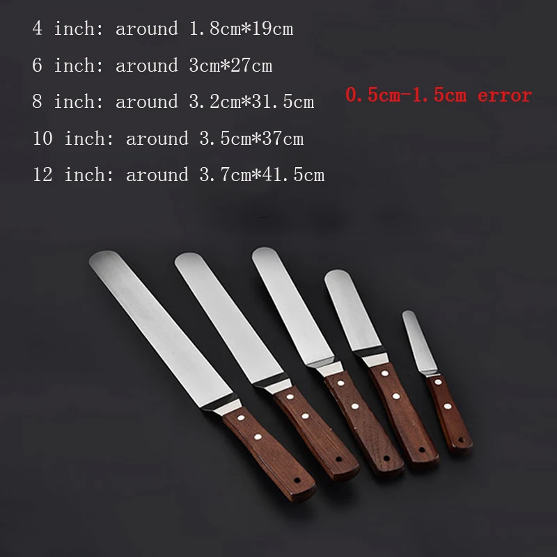 4/12 inch Spatula Stainless Steel Scraper Cake Cream Knife for DIY Cake Spreader Pastry Smoother Icing frosting Tool