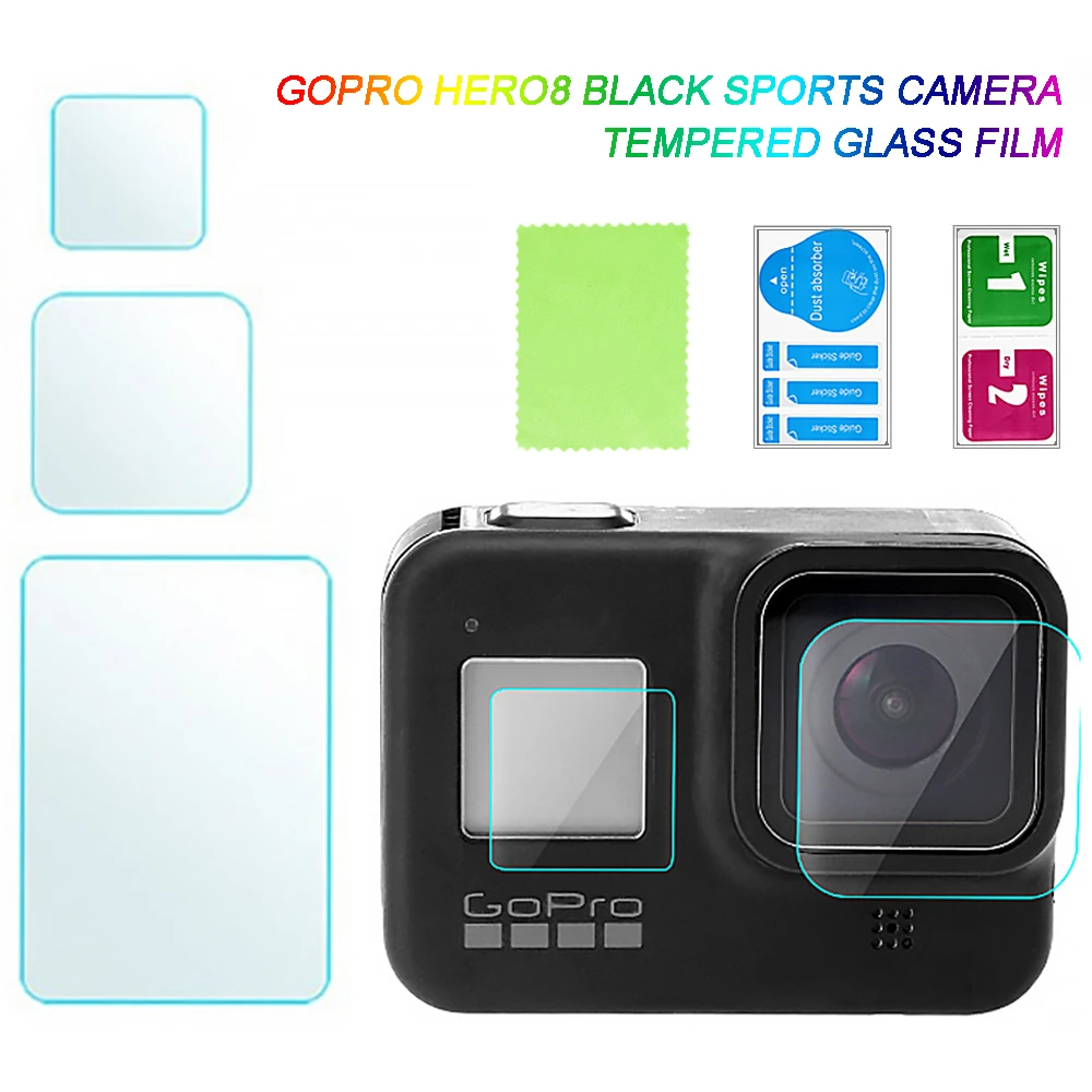 3 шт. закаленное Стекло Экран протектор для экшн-камеры Gopro Hero 8 Спорт Защита для экрана камеры пленка для спортивной экшн-камеры Go Pro Аксессуары