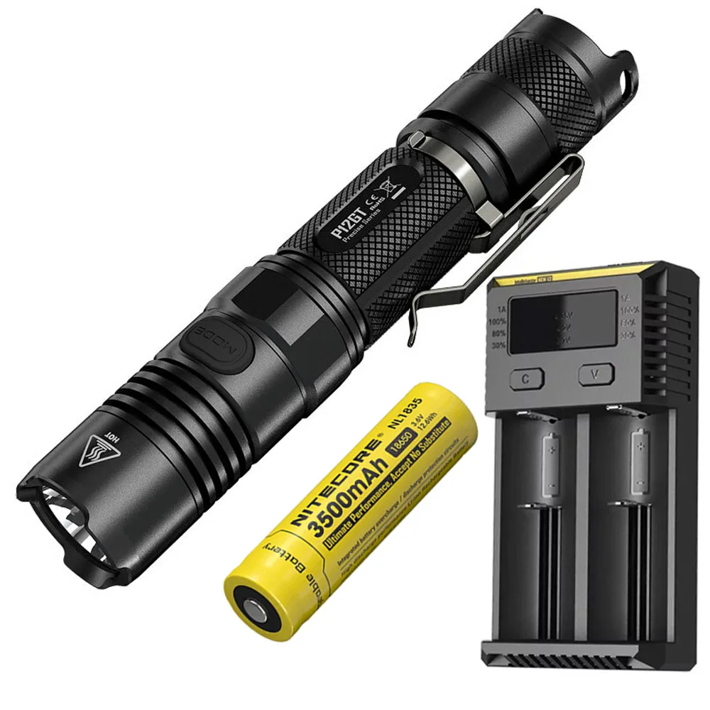 P12GT NL1835 I2 NITECORE P12GT тактический фонарь XP-L HI V3 светодиодный Макс 1000 люмен расстояние луча 320 м ручной фонарик поиск спасательный маяк - Испускаемый цвет: P12GT NL1835 I2