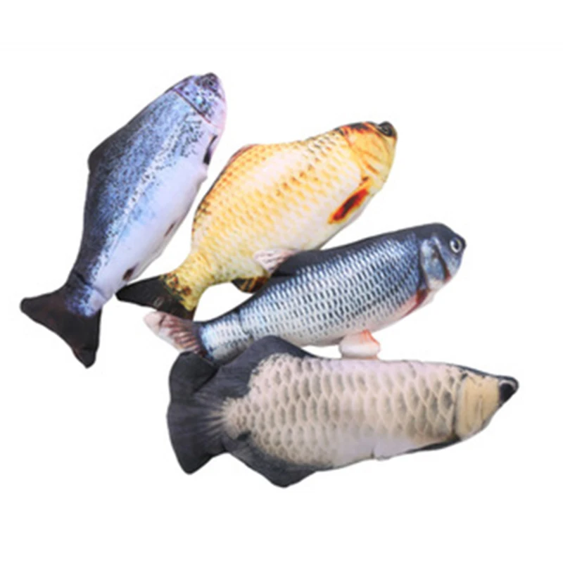 

Simulation Of Electric Fish Jumping Rocking Skipper Tease Cat Fish Soft Plush Toys Rechargeable Kids Pillow Christmas Goods