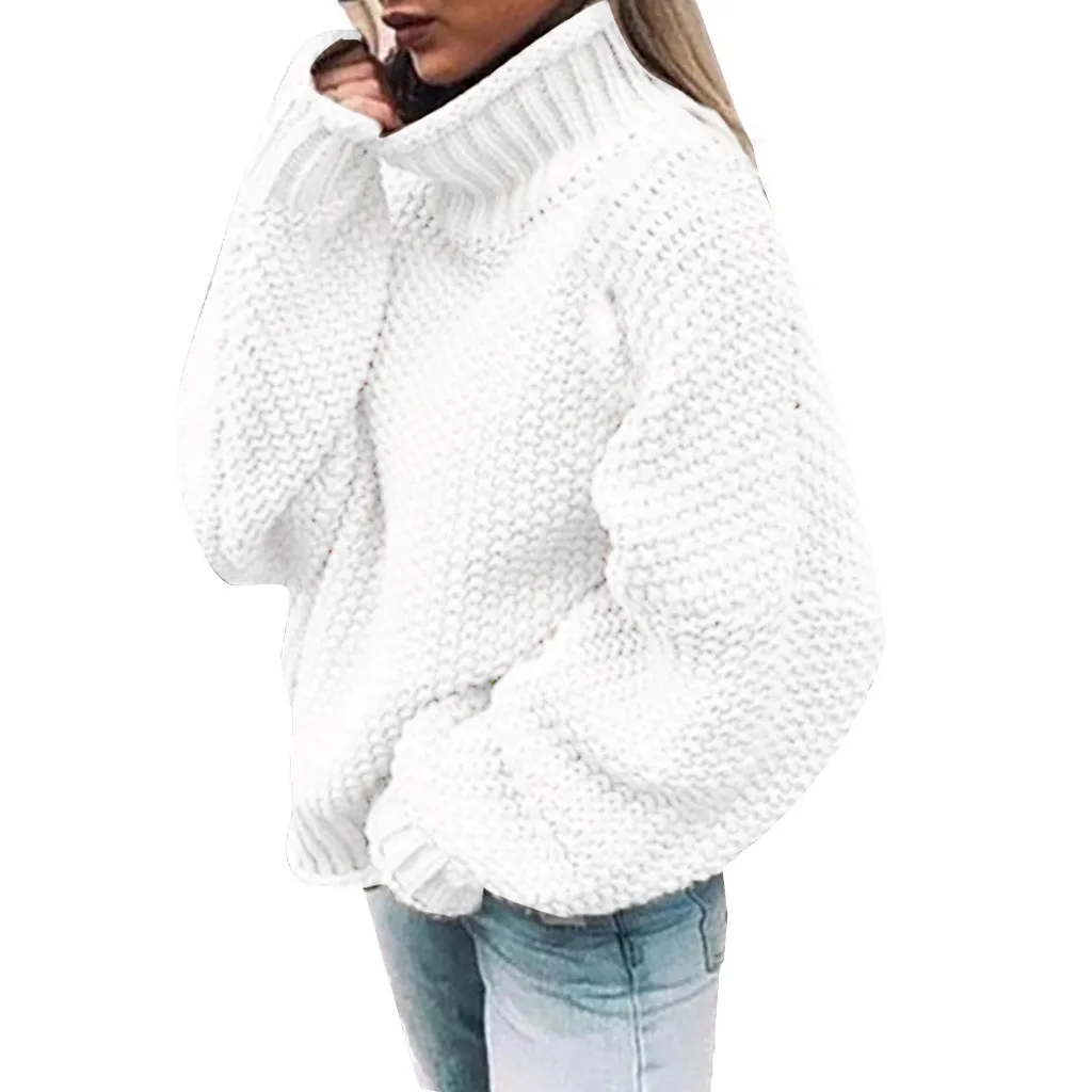 Pull Femme Sweater Turtleneck Knitted Jumpers For Women Casual Loose Long Sleeve Pullovers Streetwear | Женская одежда