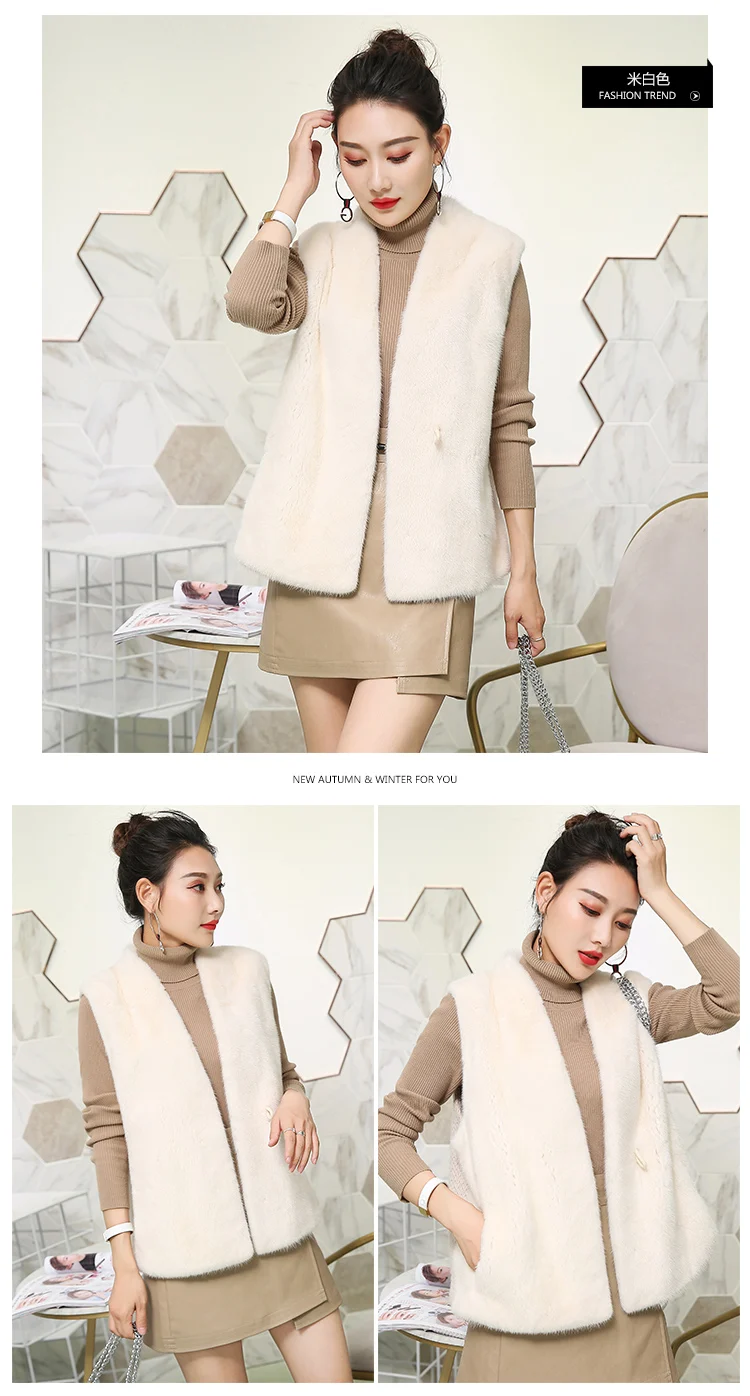 new lady whole mink mink velvet mink vest short paragraph 1008