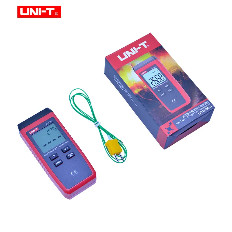 UNI-T UT320A UT320D термометр термопара мини контактный тип одноканальный/двухканальный K/J измеритель температуры Удержание данных Макс/мин/AVG