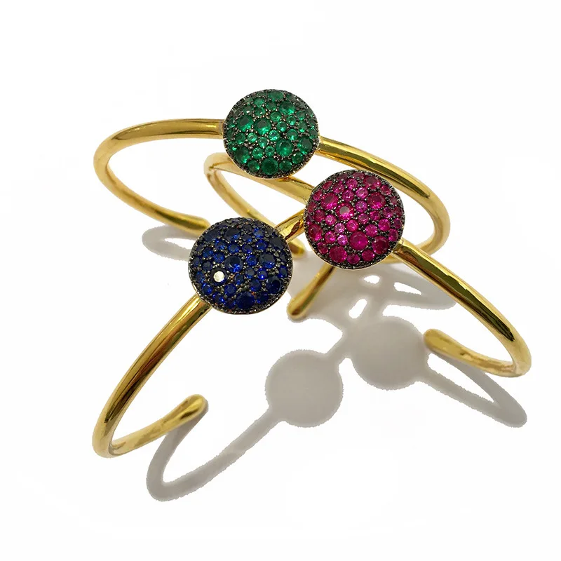 

Veryins Colorful Stone Cubic Zirconia Fashion Bangle for Women Daily Wear Party Gift