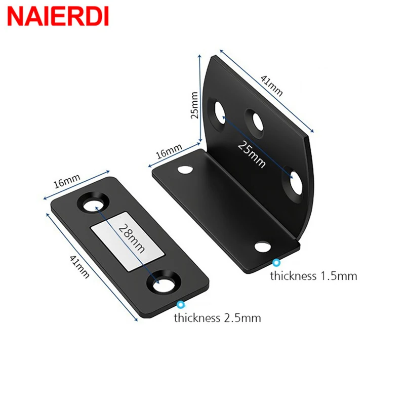 NAIERDI 1/2/4/8 Sets Neodymium Magnets Cabinet Catches Magnetic Furniture Door Stop Strong Powerful Drawer Latch Cabinet Catch