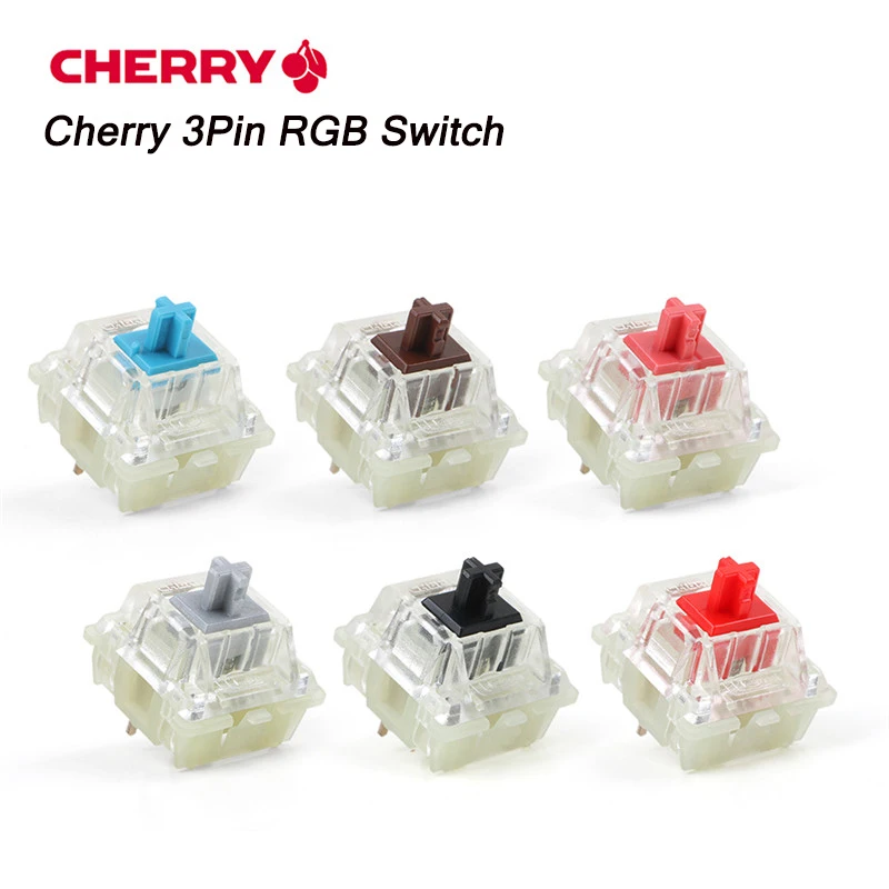 sidde mesh montering Original Cherry Silent Red Black Switch Mechanical Keyboard Clear RGB 3Pin  SMD Brown Red Blue Silver MX Switch Custom Gamer Axis